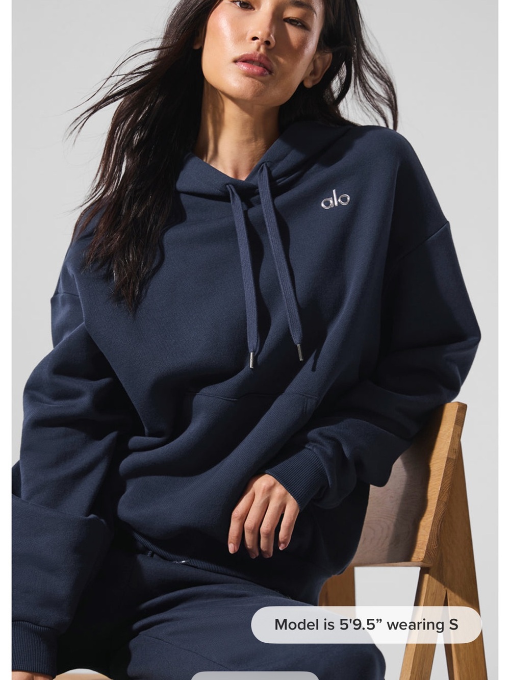 ALO Yoga Navy Cozy Pullover Hoodie (unisex so runs big)